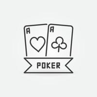 poker paio di assi lineare minimo concetto vettore icona