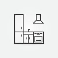 cucina lineare vettore concetto semplice icona