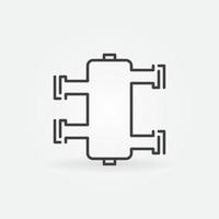 idraulico separatore vettore concetto icona nel magro linea stile