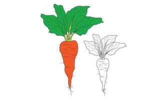 il carota frutta icona e vettore illustrazioni, il carota frutta icona creativo bambini, e carota frutta icona tema vettore illustrazione.