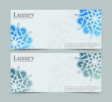 banner mandala in colore blu vettore