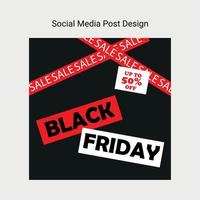 nero Venerdì vendita sociale media Annunci per Facebook instagram cinguettio e Di Più vettore