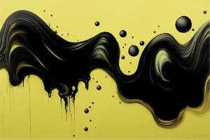 nero e giallo liquido sfondo vettore