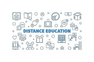 distanza formazione scolastica vettore schema orizzontale illustrazione