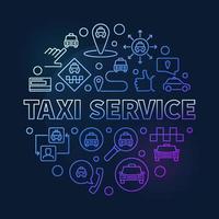 Taxi servizio vettore concetto il giro colorato schema illustrazione