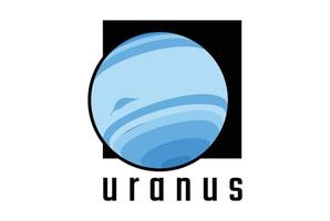 Vintage ▾ retrò Urano pianeta simbolo per spazio scienza logo design vettore