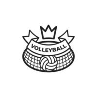 pallavolo sport logo design modello vettore