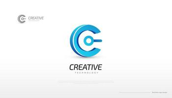 iniziale c e o logo con collegato concetto nel blu moderno pendenza. grande per attività commerciale, tecnologia e comunicazione marca logo vettore