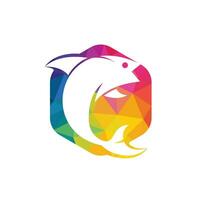 pesce vettore logo design. pesca logo concetto.