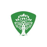 verde albero vettore logo design. naturale Prodotto, biologico negozio, ecologia azienda, alternativa medicinale, verde unità, giardino, agricoltura, foresta eccetera.
