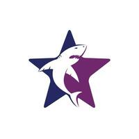 stella squalo vettore logo design. creativo squalo e stella icona vettore design modello.