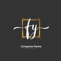 fy iniziale grafia e firma logo design con cerchio. bellissimo design manoscritto logo per moda, squadra, nozze, lusso logo. vettore