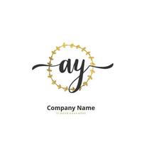 Ay iniziale grafia e firma logo design con cerchio. bellissimo design manoscritto logo per moda, squadra, nozze, lusso logo. vettore