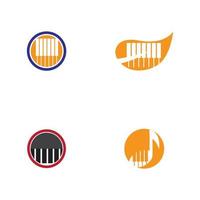 pianoforte icona vettore illustrazione design logo