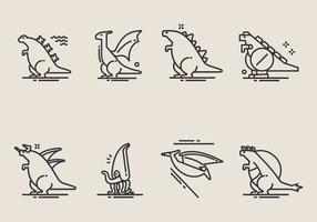 Icone di vettore del dinosauro