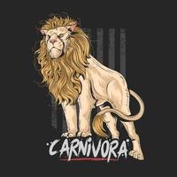 potente leone carnivoro vettore