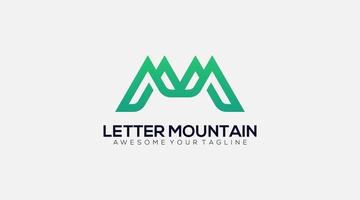 lettera m montagna logo design vettore