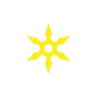 eps10 giallo vettore ninja shuriken lancio stella astratto icona isolato su bianca sfondo. metallo shuriken simbolo nel un' semplice piatto di moda moderno stile per il tuo sito web disegno, logo, e mobile App