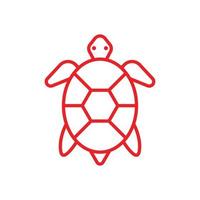 eps10 rosso vettore mare tartaruga astratto linea arte icona isolato su bianca sfondo. mare animale schema simbolo nel un' semplice piatto di moda moderno stile per il tuo sito web disegno, logo, e mobile applicazione