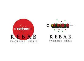 shish kebab logo design vettore