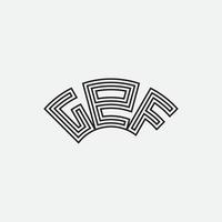iniziale lettera gef monogramma logo modello. vettore