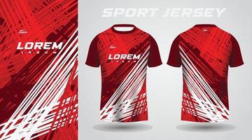 maglia bianca rossa con design in jersey sportivo vettore