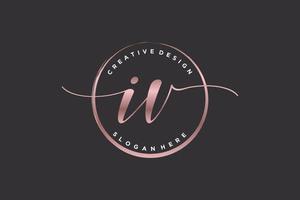 iniziale iv grafia logo con cerchio modello vettore firma, nozze, moda, floreale e botanico con creativo modello.