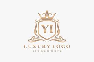 iniziale yi lettera reale lusso logo modello nel vettore arte per ristorante, regalità, boutique, bar, Hotel, araldico, gioielleria, moda e altro vettore illustrazione.