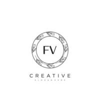 fv iniziale lettera fiore logo modello vettore premio vettore arte