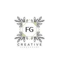 fg iniziale lettera fiore logo modello vettore premio vettore arte