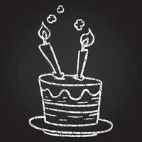 disegno con il gesso della torta di compleanno vettore