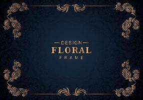 ornamento floreale cornice sul blu vettore