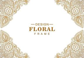 cornice floreale dorata decorativa etnica vettore