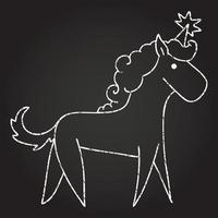 disegno a gessetto di unicorno vettore