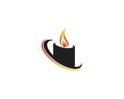 creativo candela leggero fiamma logo design con cerchio vettore illustrazione.