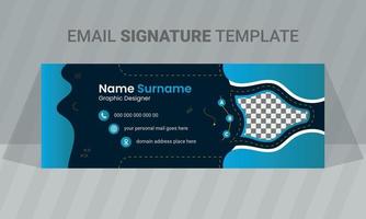 aziendale attività commerciale e-mail firma design modello o moderno e minimalista e-mail footer modello, professionale sociale media copertina creativo striscione, professionale e pulito disposizione vettore