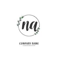 n / A iniziale grafia e firma logo design con cerchio. bellissimo design manoscritto logo per moda, squadra, nozze, lusso logo. vettore