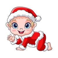 carino poco bambino indossare Santa Abiti vettore