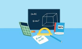 cartone animato matematica elementi sfondo, formazione scolastica logo vettore