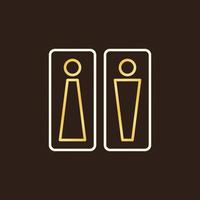 uomini e donne gabinetto creativo lineare icona - vettore bagno simbolo