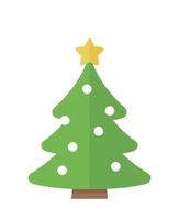 elementi di Natale verde Natale albero con stelle, vettore cartone animato stile