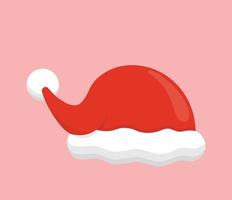 un' Santa cappello, elemento per Natale o nuovo anno, vettore cartone animato stile, simbolo icona illustrazione