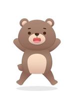 adorabile bambino orso o orso o orsacchiotto orso mascotte, carino giocoso cartone animato Bambola, vettore cartone animato stile