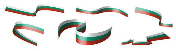 impostato di vacanza nastri. Bulgaria bandiera agitando nel vento. separazione in inferiore e superiore strati. design elemento. vettore su bianca sfondo