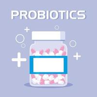 bottiglia di medicinali probiotici icona vettore