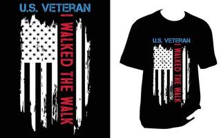 design della maglietta veterano vettore