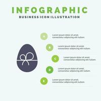 uovo regalo Pasqua natura solido icona infografica 5 passaggi presentazione sfondo vettore