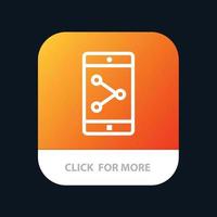 App Condividere mobile mobile applicazione mobile App pulsante androide e ios linea versione vettore