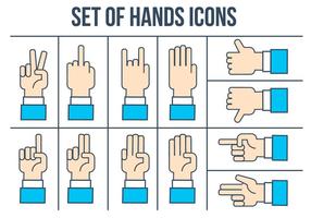 Set di icone vettoriali gratis mani