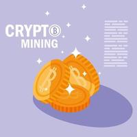 icone bitcoin di crypto mining vettore